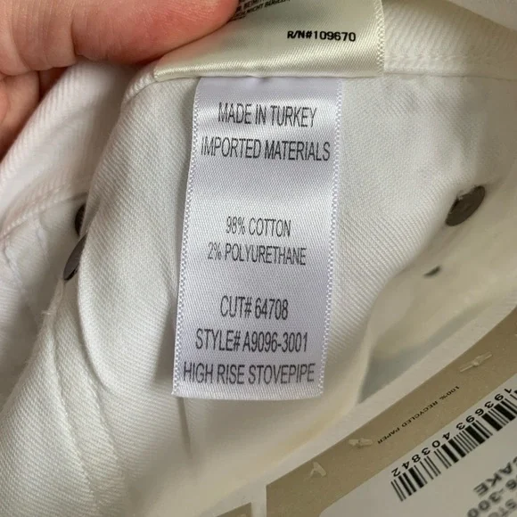 NWT Agolde High Rise Stovepipe Jeans White Size 32 - Picture 7 of 7